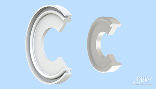 Two renders of DIN32676 gaskets in different profiles