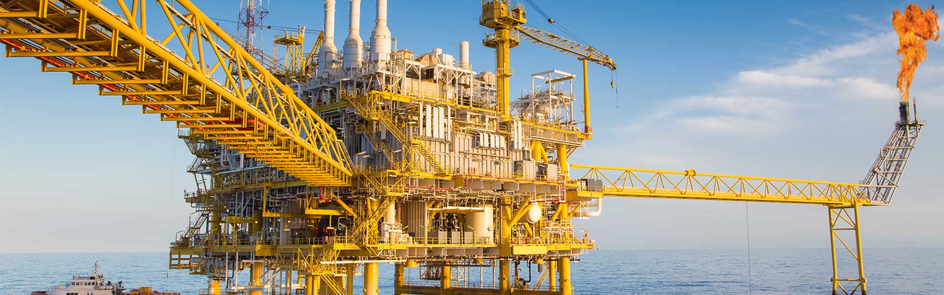 Banner image showing an oil rig